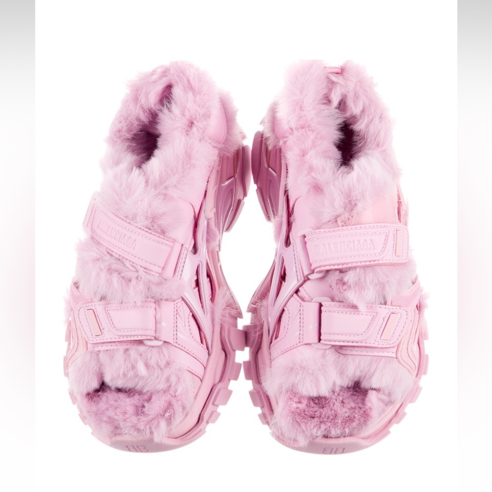 BALENCIAGA Fur Track Sandals